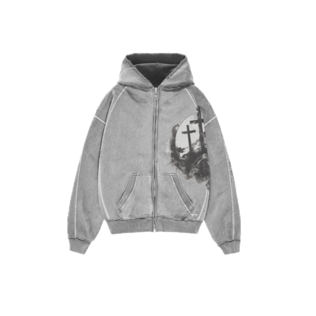 GRAY ZIP-UP