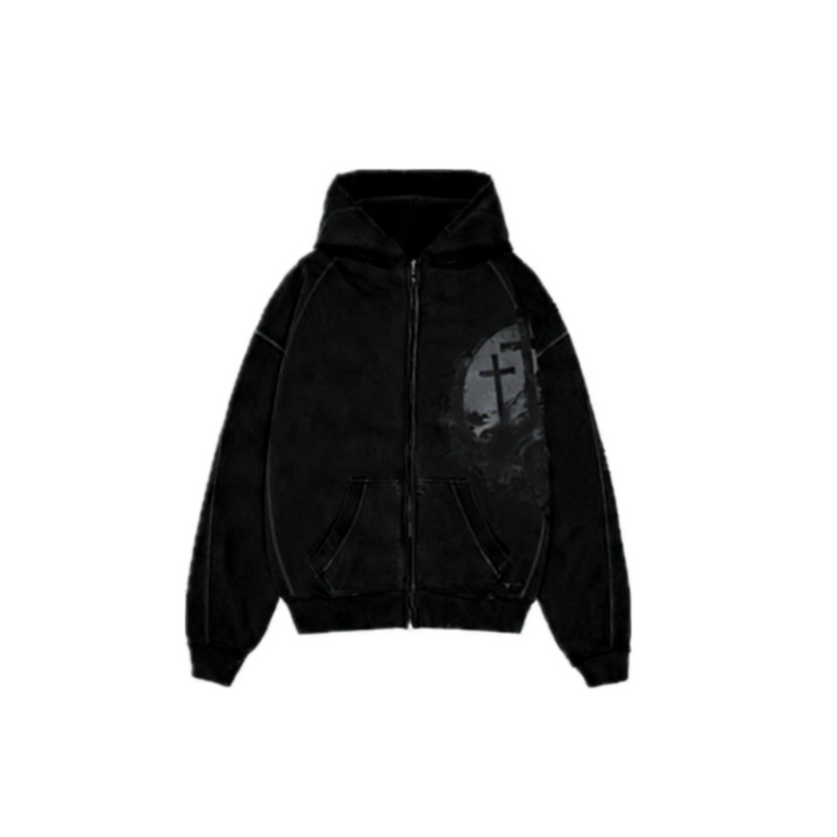 BLACK ZIP-UP